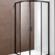 BLACK tuš kabina polukružna 900x900x1900mm - prozirno staklo, crna