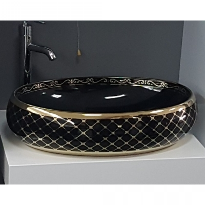 CELLO BG-02 zdjelasti umivaonik - zlatno crni