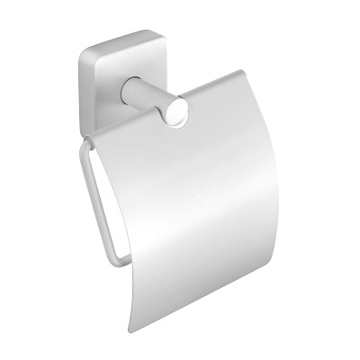 QUATTRO držač wc papira s poklopcem inox bijeli