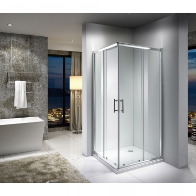 ADRIA tuš kabina kvadratna 900x900x1950mm - mutno staklo, krom