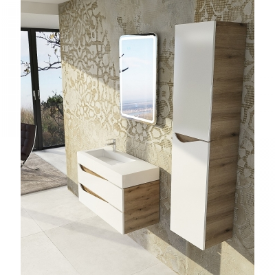 EURIDIKA ALPINA OAK 75 ormarić + umivaonik umjetni mramor