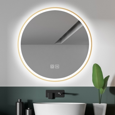 OGLEDALO fi 580mm - led rasvjeta, odmagljivanje, touch sensor, zlatno