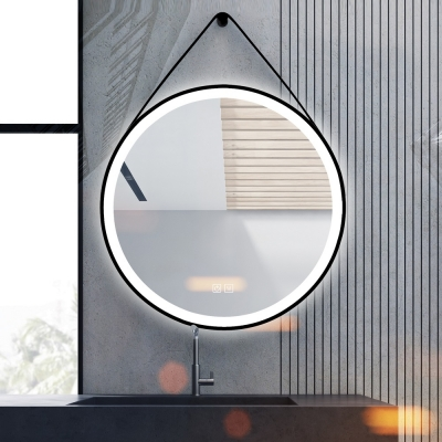 OGLEDALO fi 580mm - led rasvjeta, odmagljivanje, touch sensor, ovjesno, crno