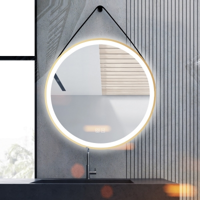 OGLEDALO fi 580mm - led rasvjeta, odmagljivanje, touch sensor, ovjesno, zlatno