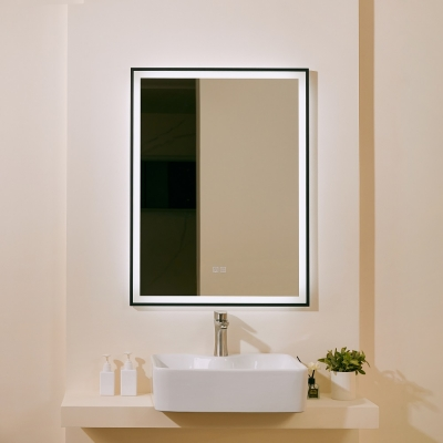 OGLEDALO 800x600mm - led rasvjeta, odmagljivanje, touch sensor, crno