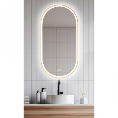 OGLEDALO 1100x500mm - led rasvjeta, odmagljivanje, touch sensor, zlatno