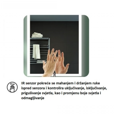 OGLEDALO 800x600mm - led rasvjeta, odmagljivanje, infra crveni senzor